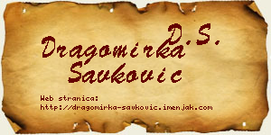 Dragomirka Savković vizit kartica